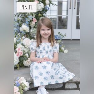 Edgehill Collection x Born on Fifth Girls 6X Blue Floral Dress | EUC